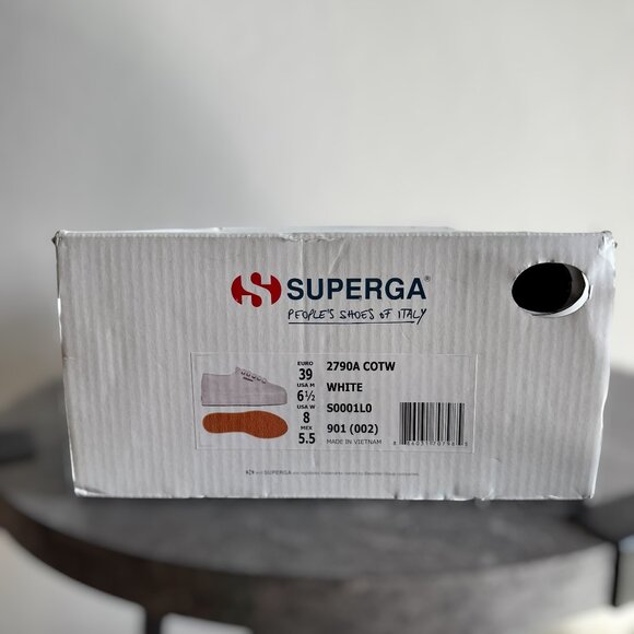 NEW IN BOX Superga 2790 A COTW White Canvas Platform Sneaker Womens US 8 EU 39 - Picture 11 of 12
